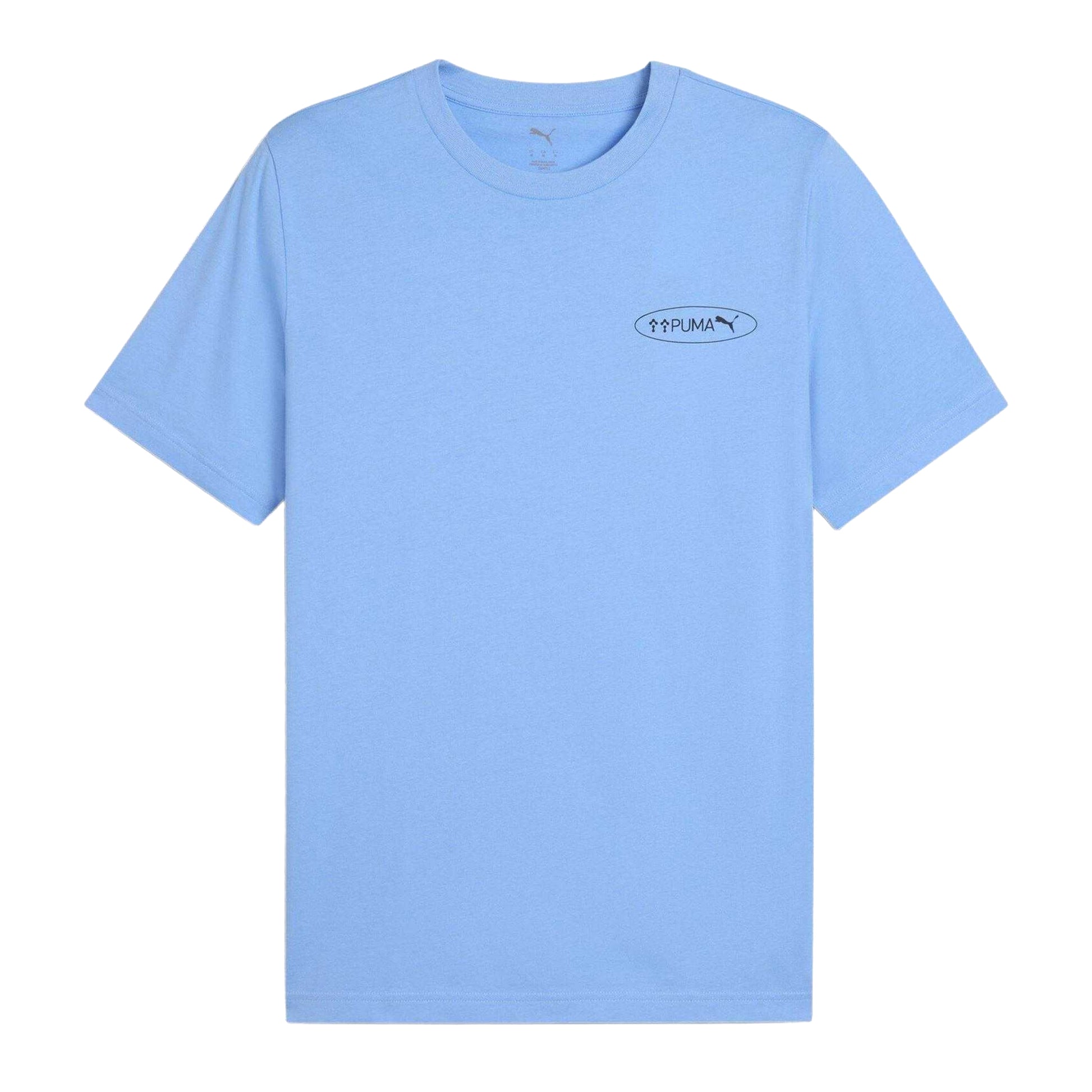 Light Blue - Front - Puma Mens Circle Logo Regular T-Shirt