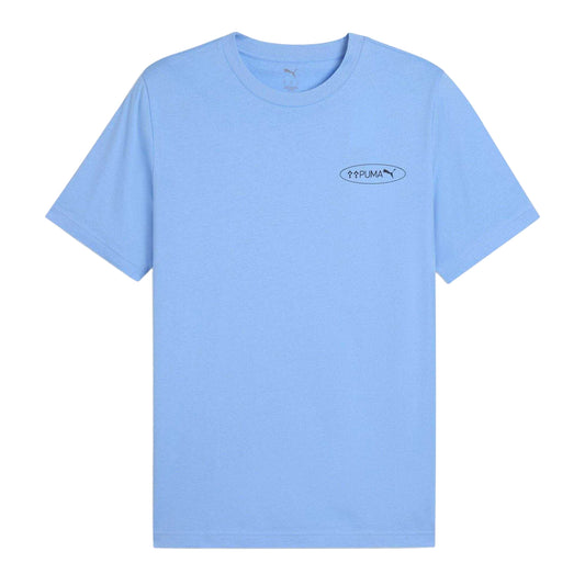 Light Blue - Front - Puma Mens Circle Logo Regular T-Shirt