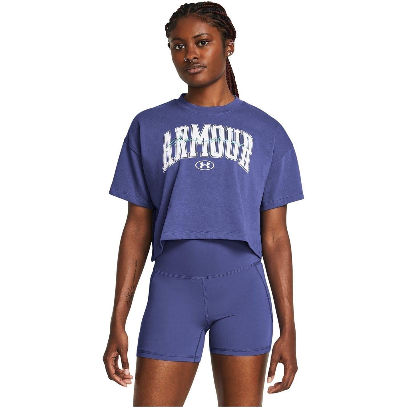 Purple - Side - Under Armour Womens-Ladies Boyfriend T-Shirt