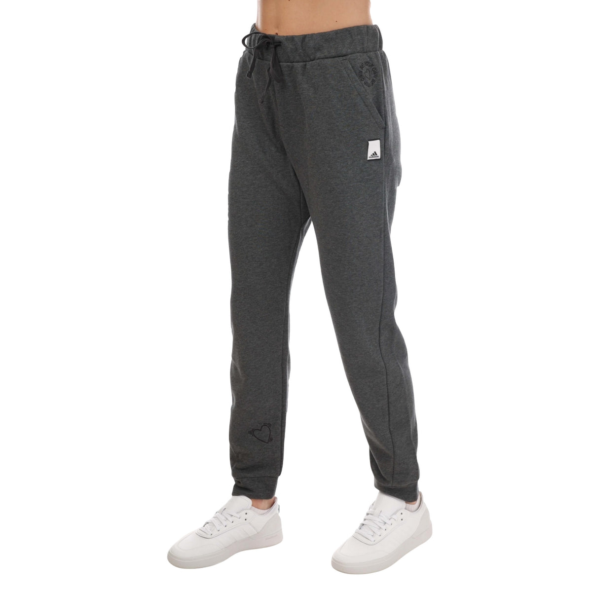 Charcoal - Front - Adidas Womens-Ladies Valentine`s Day Jogging Bottoms