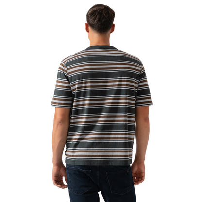 Green - Back - Paul Smith Mens Wide Stripe Crew Neck T-Shirt