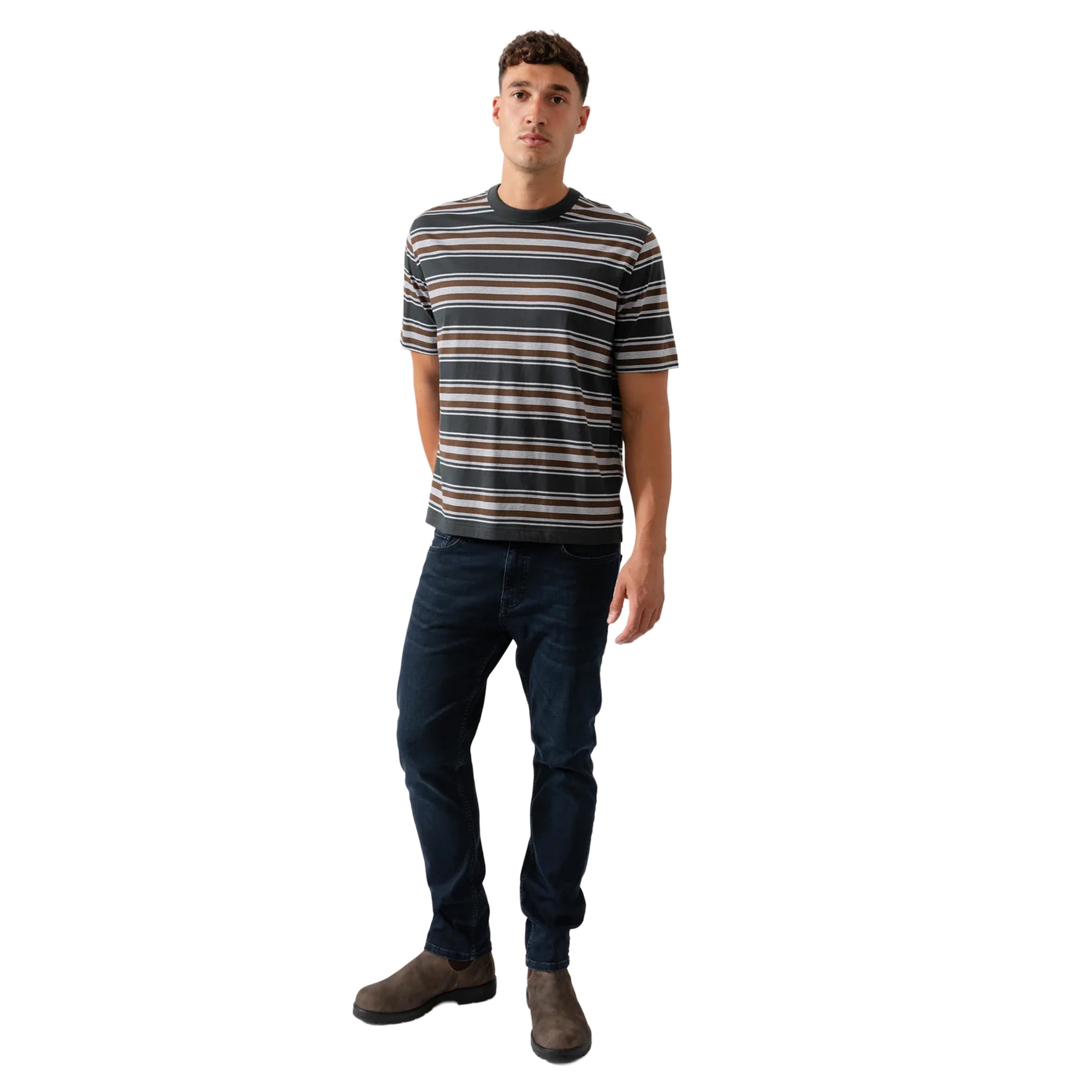 Green - Pack Shot - Paul Smith Mens Wide Stripe Crew Neck T-Shirt