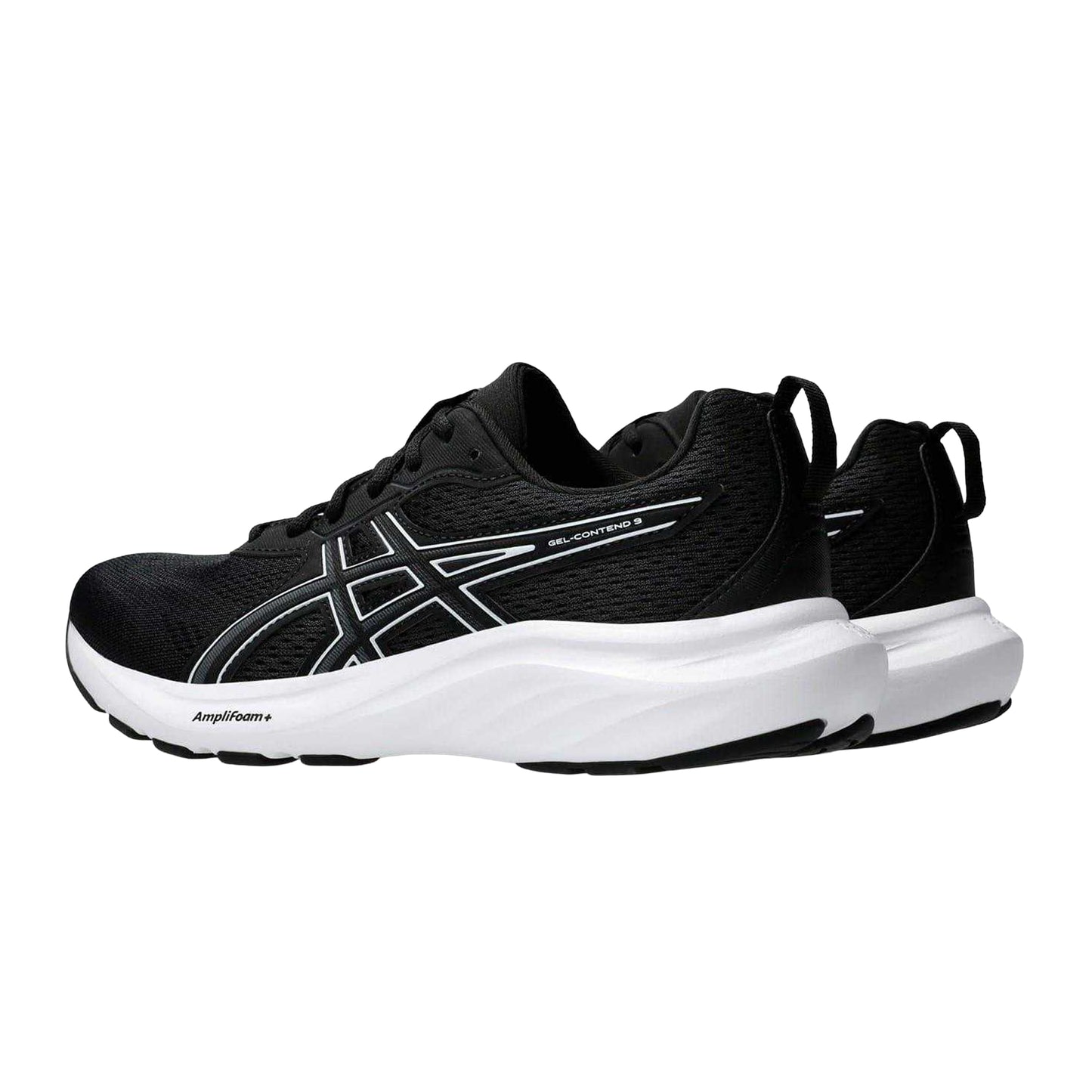 Black-White - Back - Asics Womens-Ladies Contend 9 Shoes