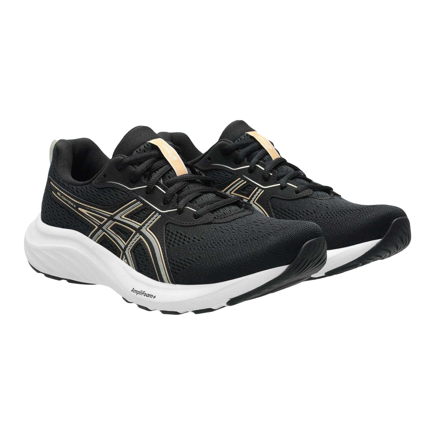 Black-Apricot - Pack Shot - Asics Womens-Ladies Contend 9 Shoes
