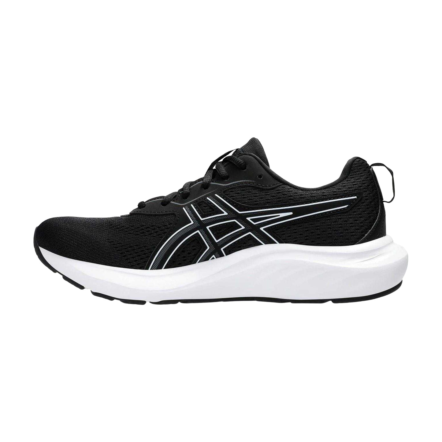 Black-White - Side - Asics Womens-Ladies Contend 9 Shoes