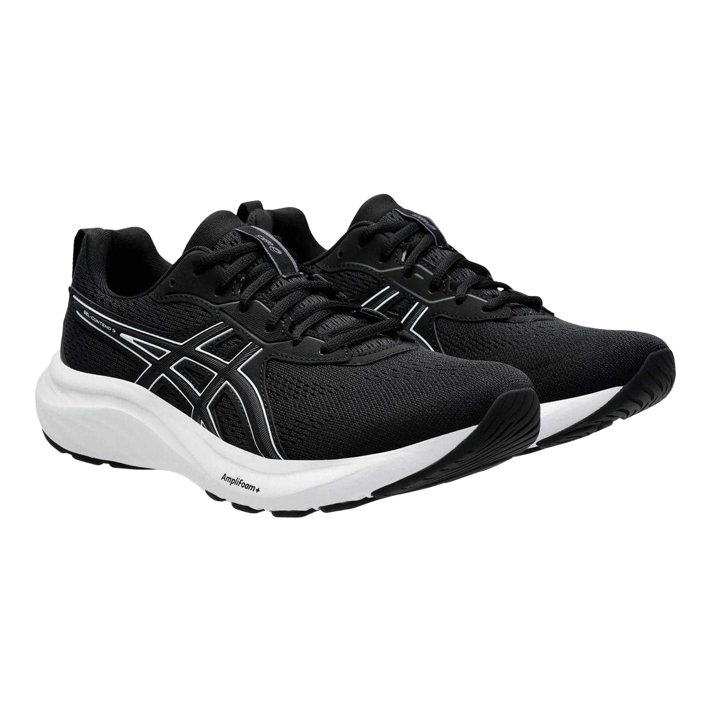 Black-White - Pack Shot - Asics Womens-Ladies Contend 9 Shoes