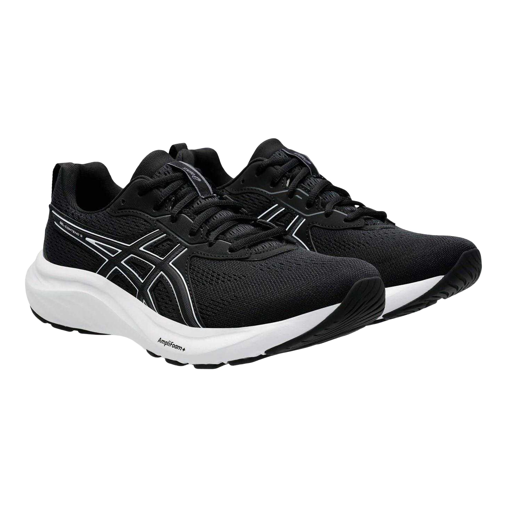 Black-White - Pack Shot - Asics Womens-Ladies Contend 9 Shoes