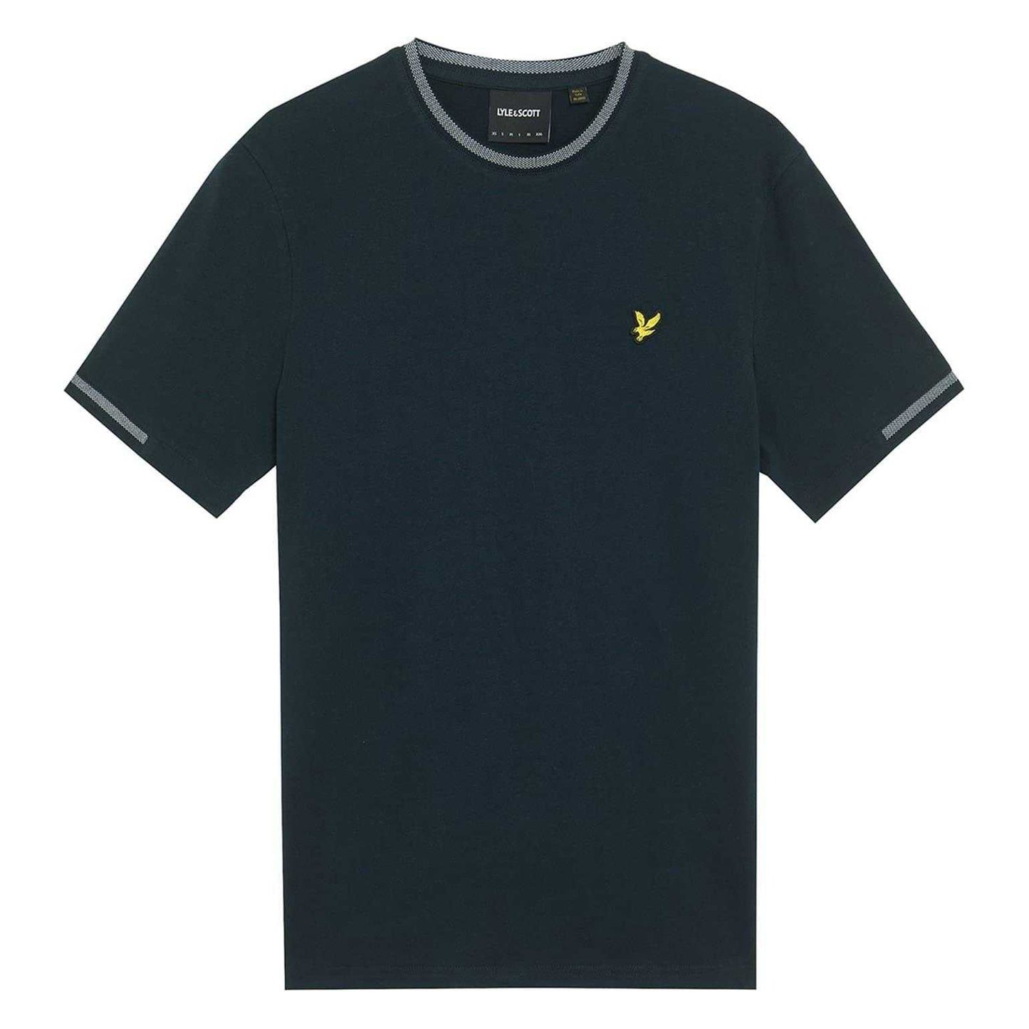 Dark Navy - Front - Lyle & Scott Mens Eagle Birdseye Tipped T-Shirt