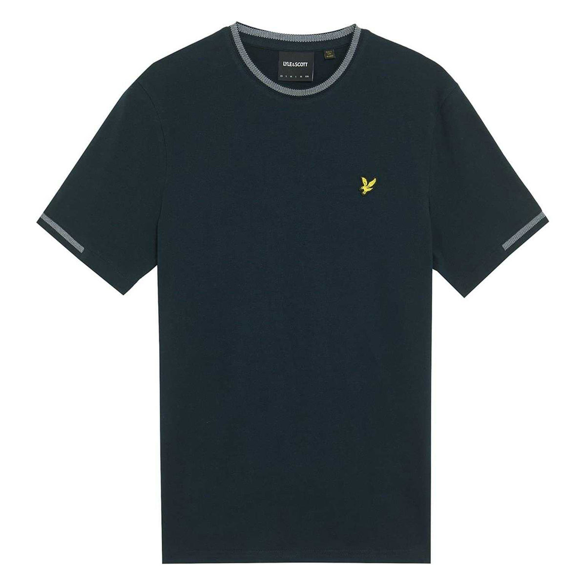 Dark Navy - Front - Lyle & Scott Mens Eagle Birdseye Tipped T-Shirt
