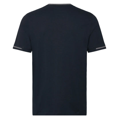 Dark Navy - Back - Lyle & Scott Mens Eagle Birdseye Tipped T-Shirt