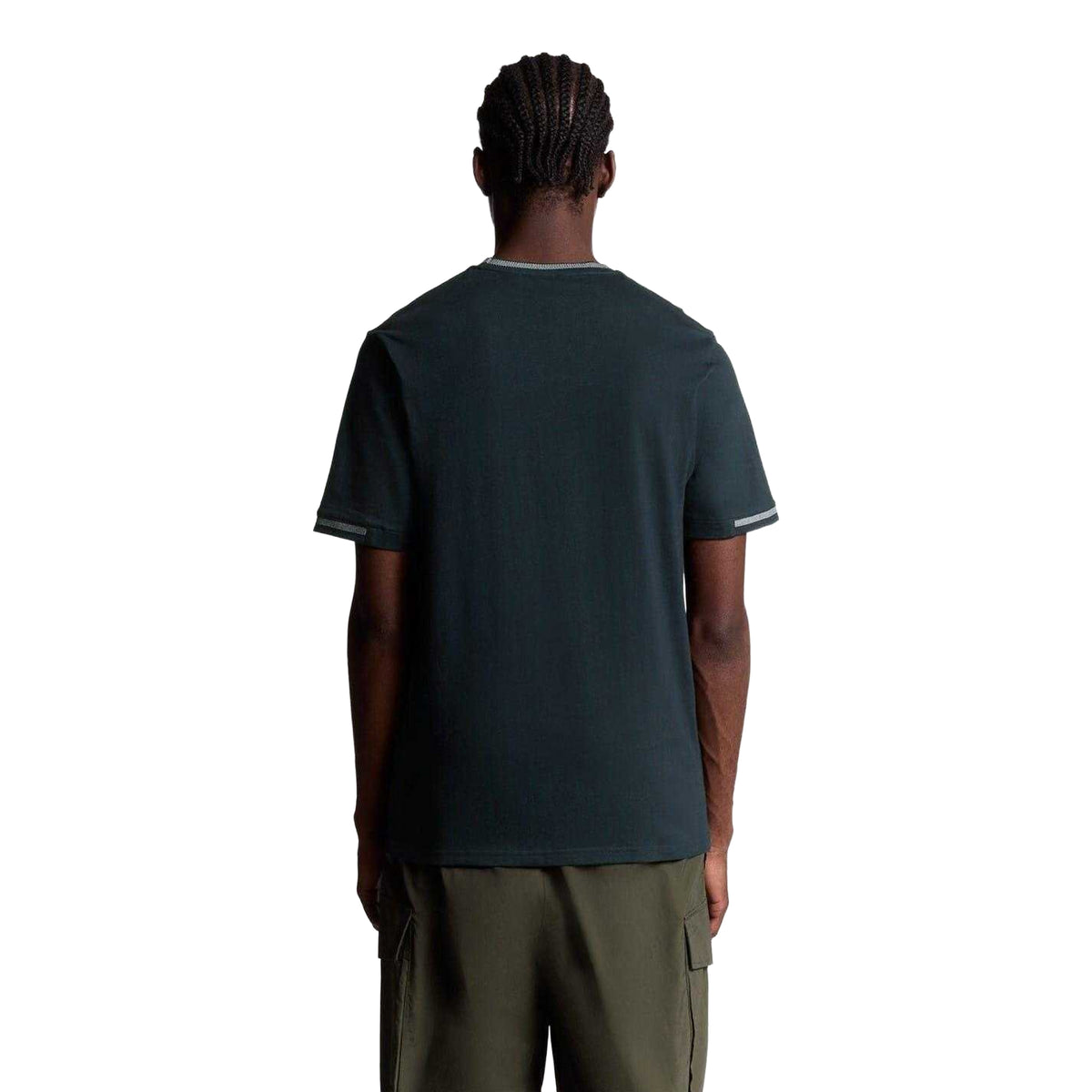 Dark Navy - Pack Shot - Lyle & Scott Mens Eagle Birdseye Tipped T-Shirt