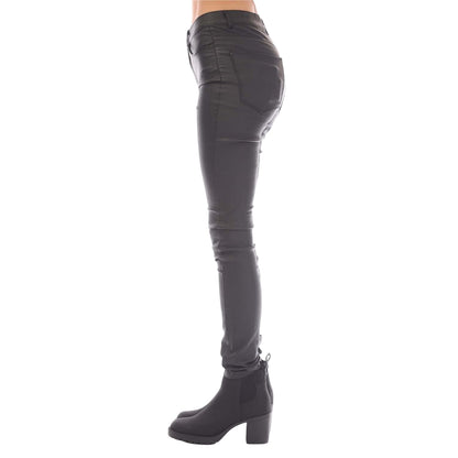 Black - Side - Only Womens-Ladies Anne K Faux Leather Trousers