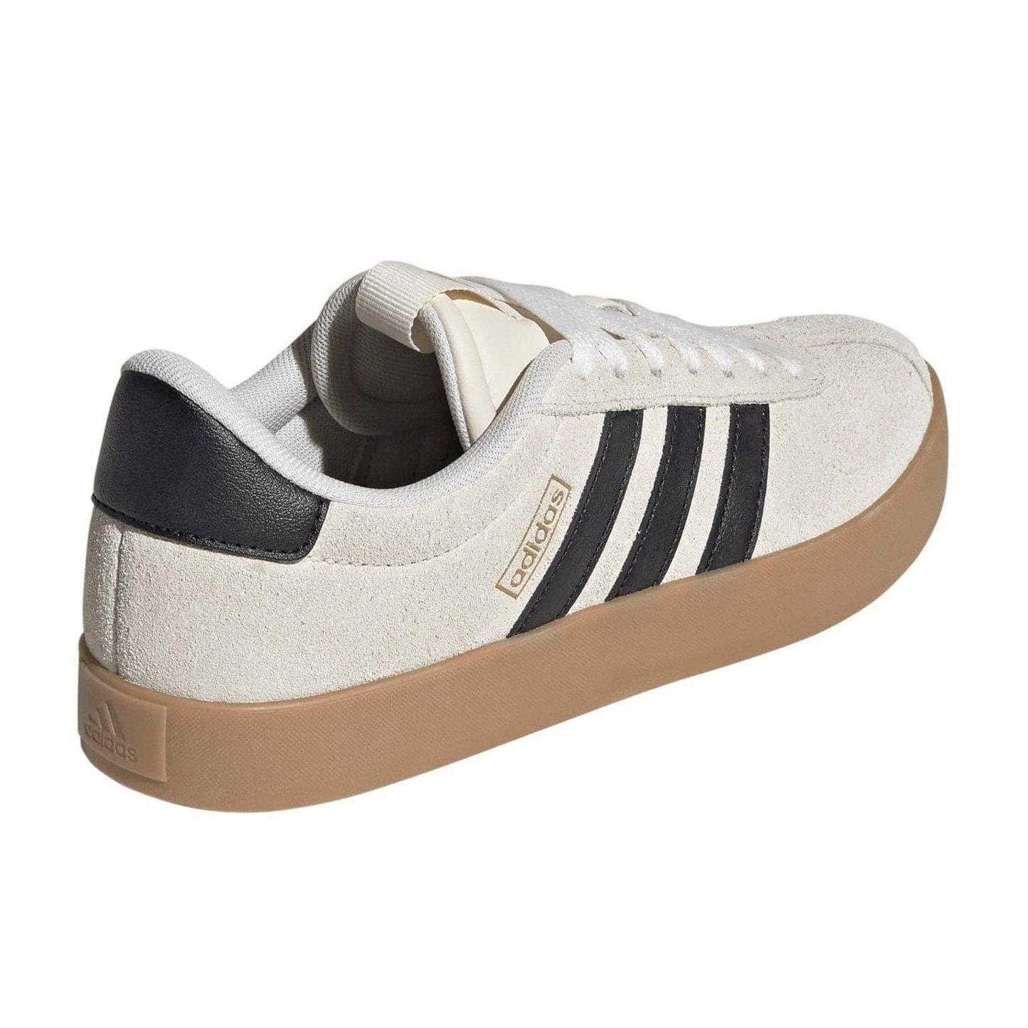 Cream-Black-Gold - Back - Adidas Womens-Ladies VL Court 3.0 Leather Flat Trainers