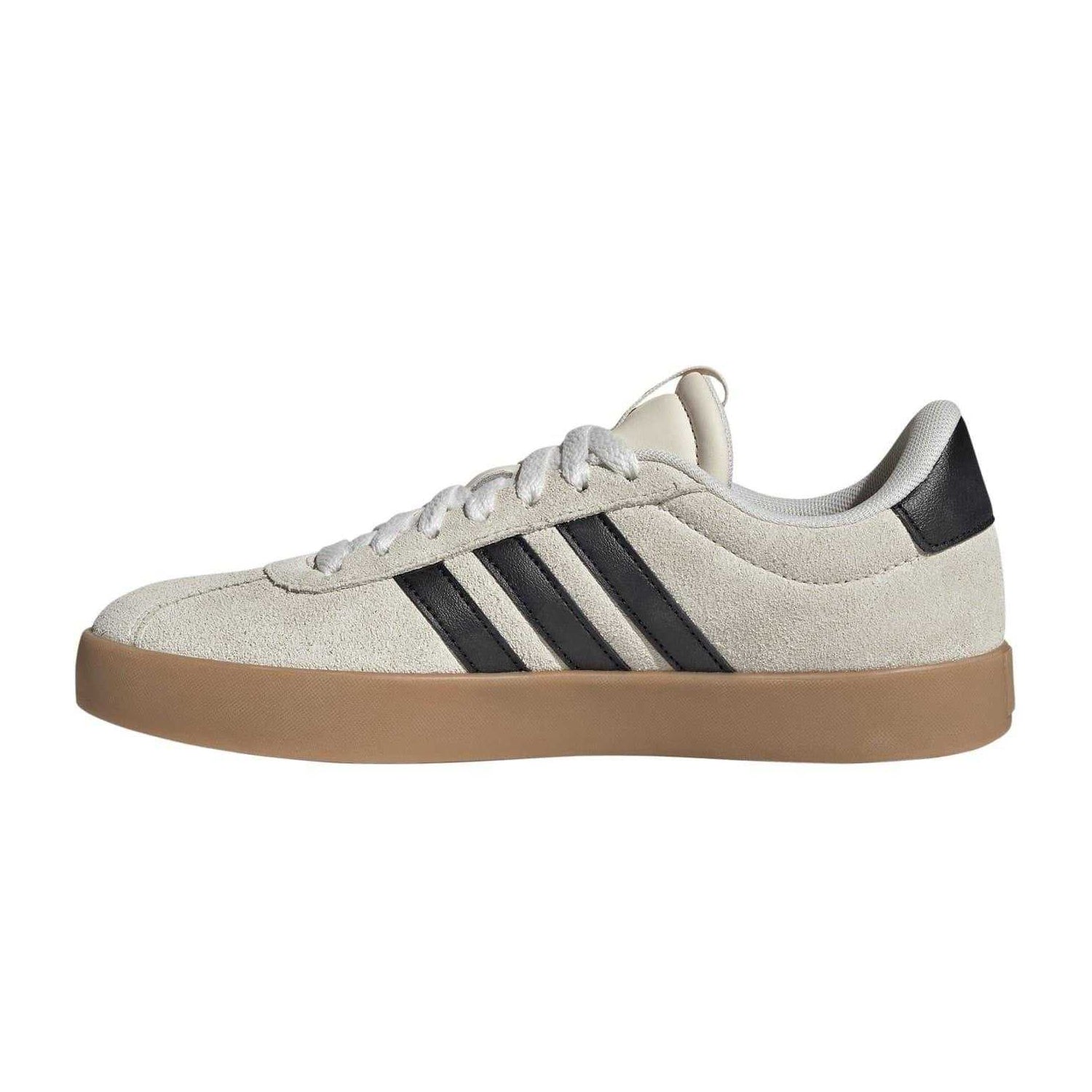 Cream-Black-Gold - Lifestyle - Adidas Womens-Ladies VL Court 3.0 Leather Flat Trainers