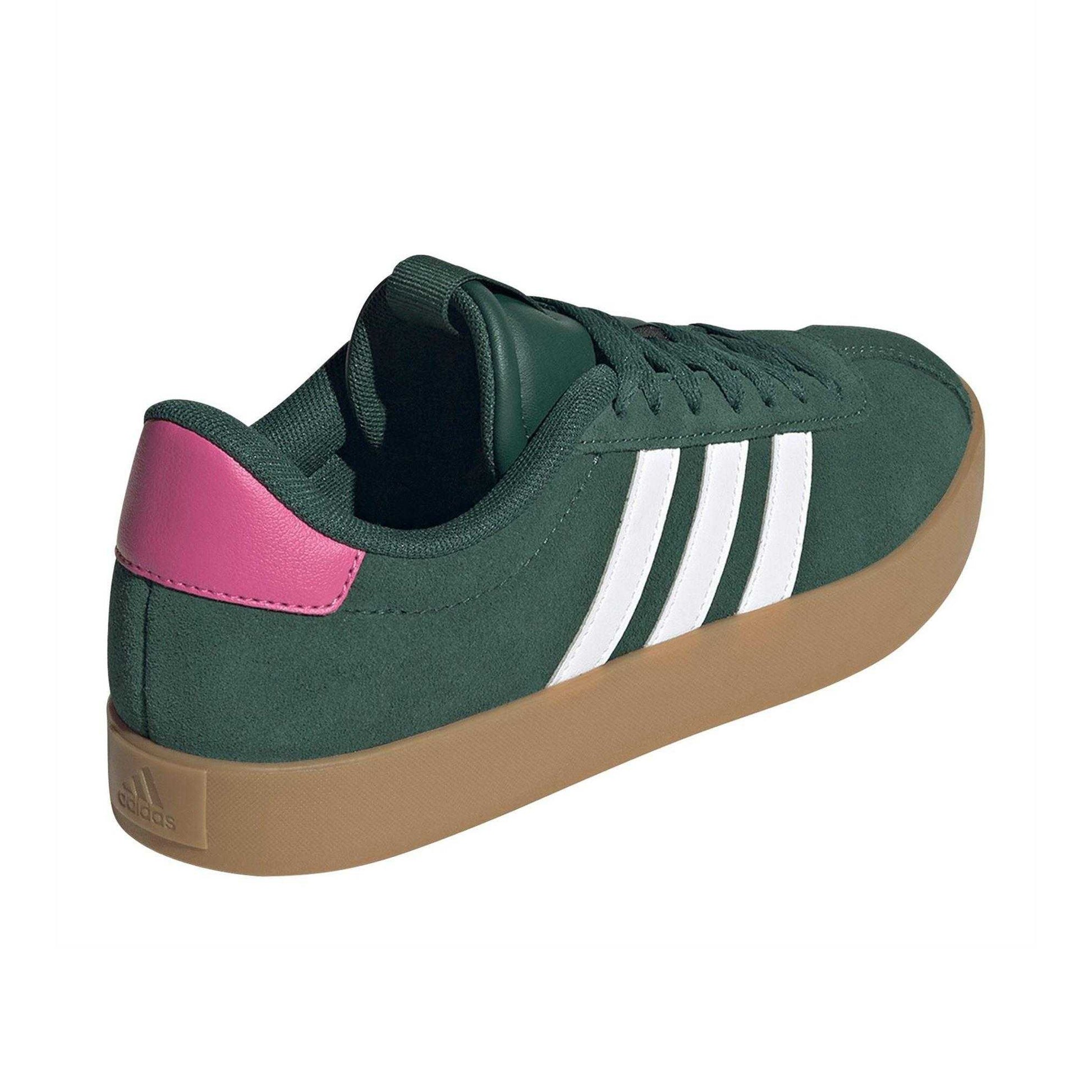 Green-Pink - Back - Adidas Womens-Ladies VL Court 3.0 Leather Flat Trainers