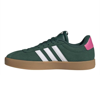 Green-Pink - Side - Adidas Womens-Ladies VL Court 3.0 Leather Flat Trainers