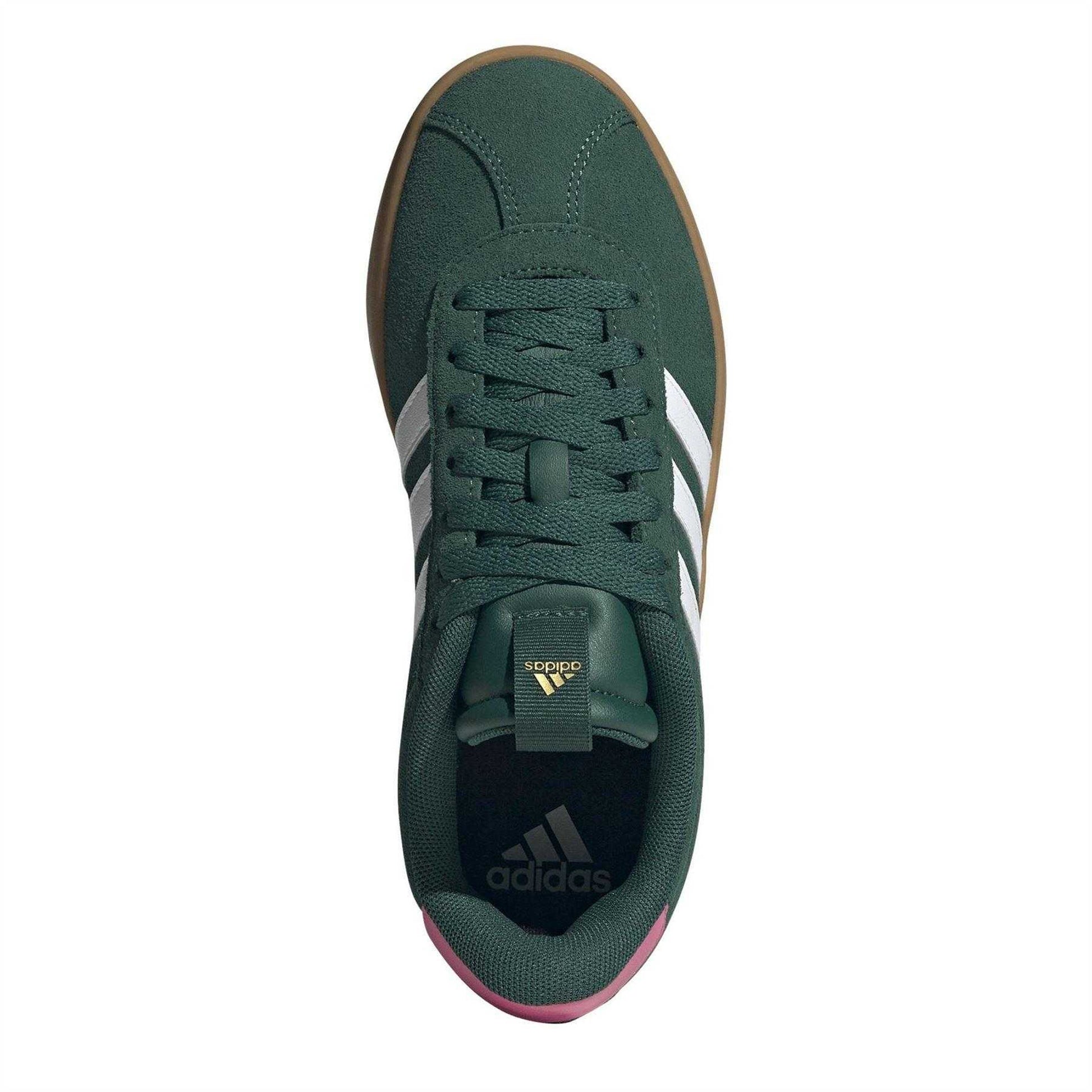 Green-Pink - Lifestyle - Adidas Womens-Ladies VL Court 3.0 Leather Flat Trainers