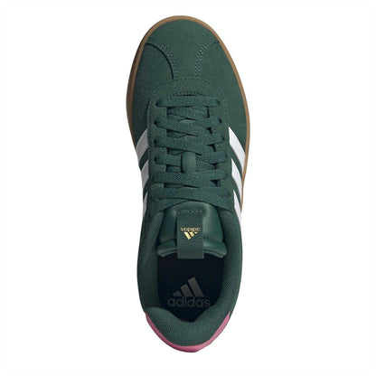 Green-Pink - Lifestyle - Adidas Womens-Ladies VL Court 3.0 Leather Flat Trainers