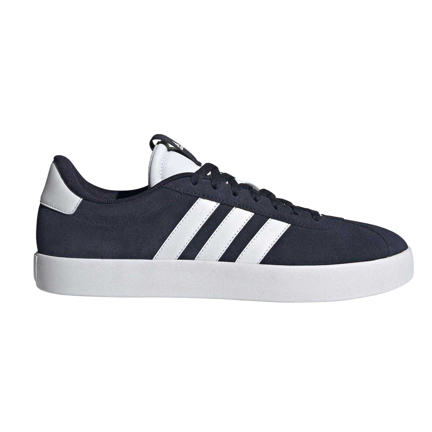Navy-White - Front - Adidas Womens-Ladies VL Court 3.0 Leather Flat Trainers
