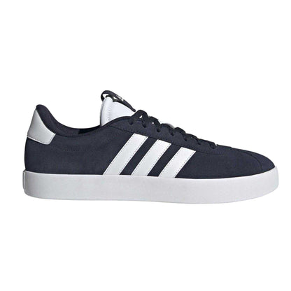 Navy-White - Front - Adidas Womens-Ladies VL Court 3.0 Leather Flat Trainers