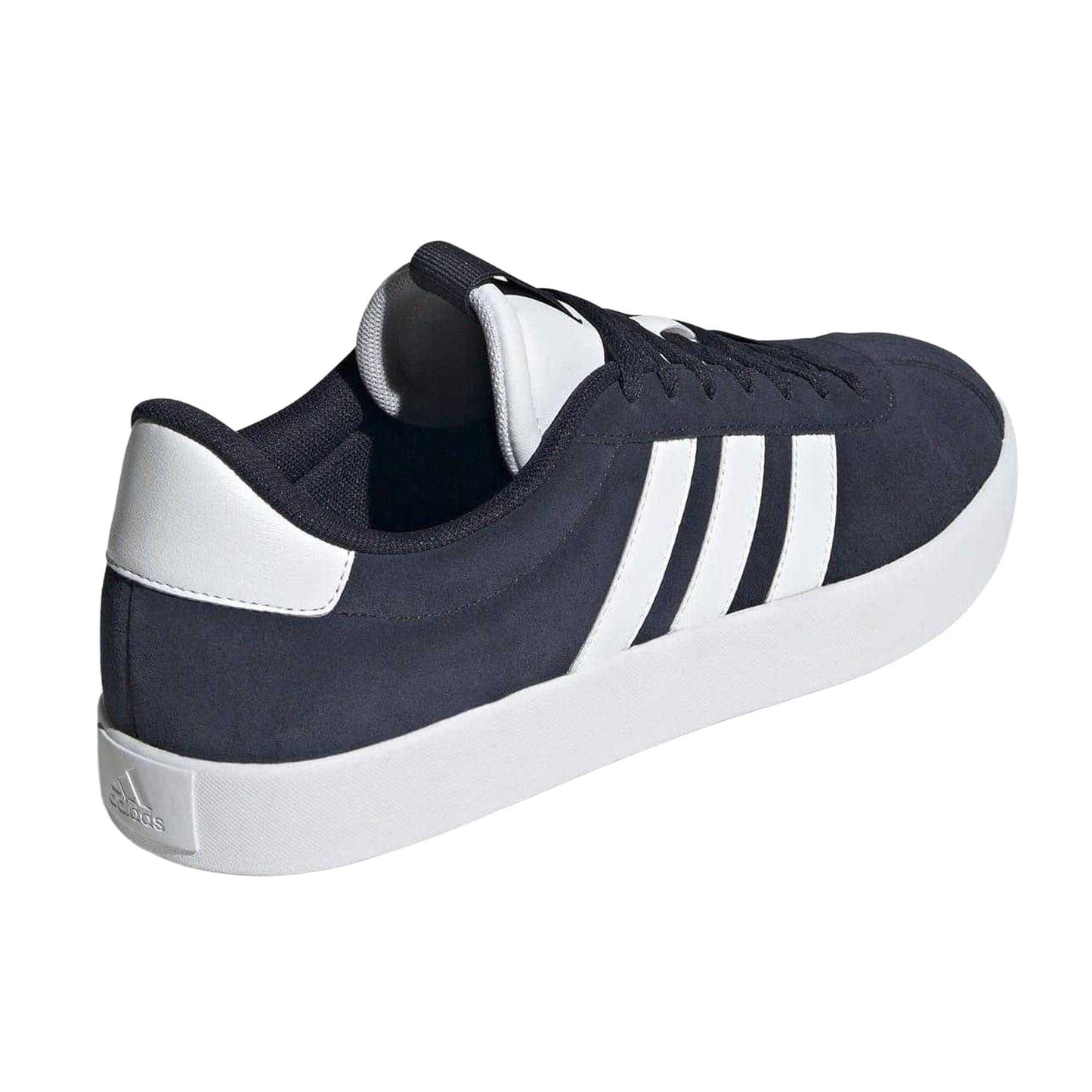 Navy-White - Back - Adidas Womens-Ladies VL Court 3.0 Leather Flat Trainers