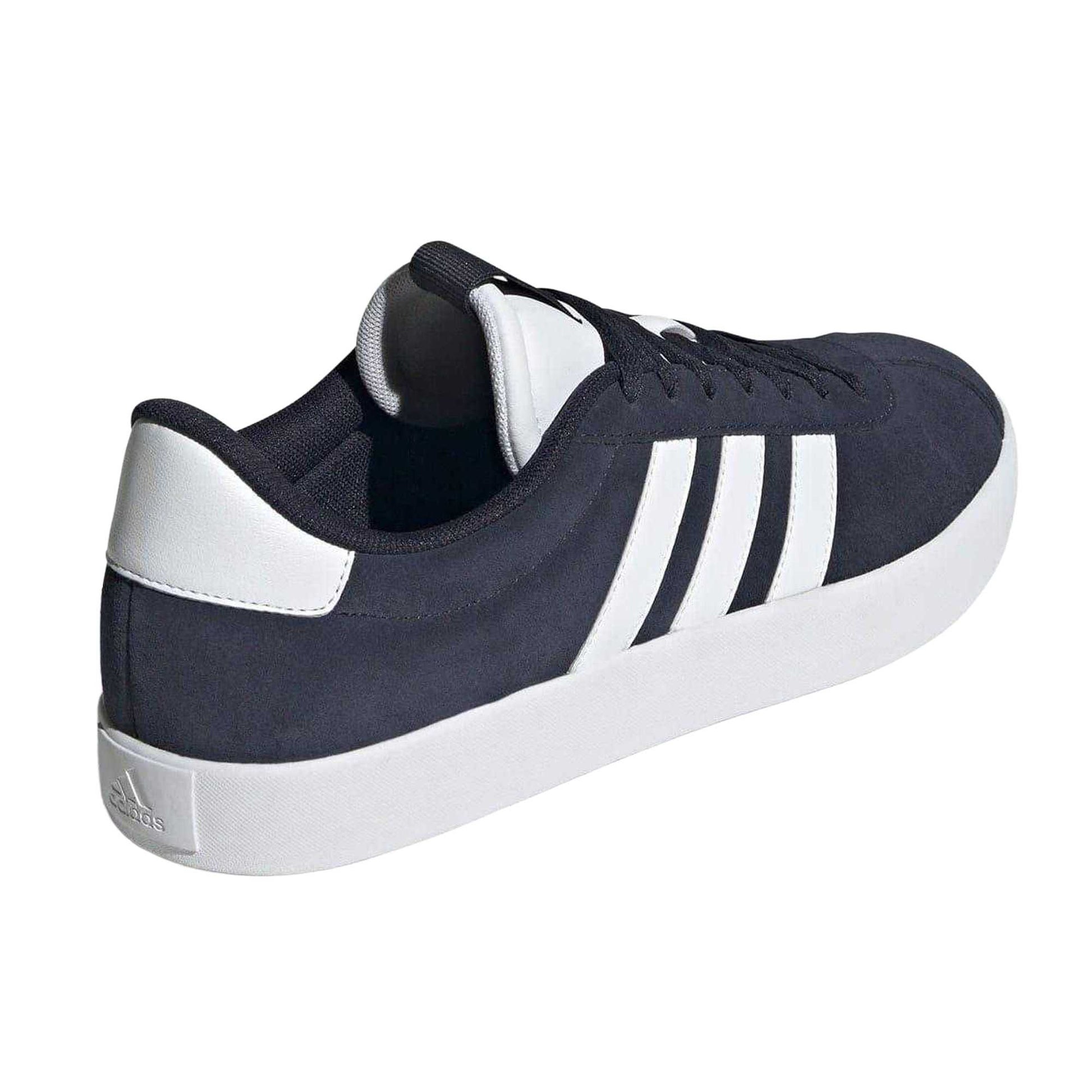 Navy-White - Back - Adidas Womens-Ladies VL Court 3.0 Leather Flat Trainers