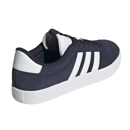 Navy-White - Back - Adidas Womens-Ladies VL Court 3.0 Leather Flat Trainers