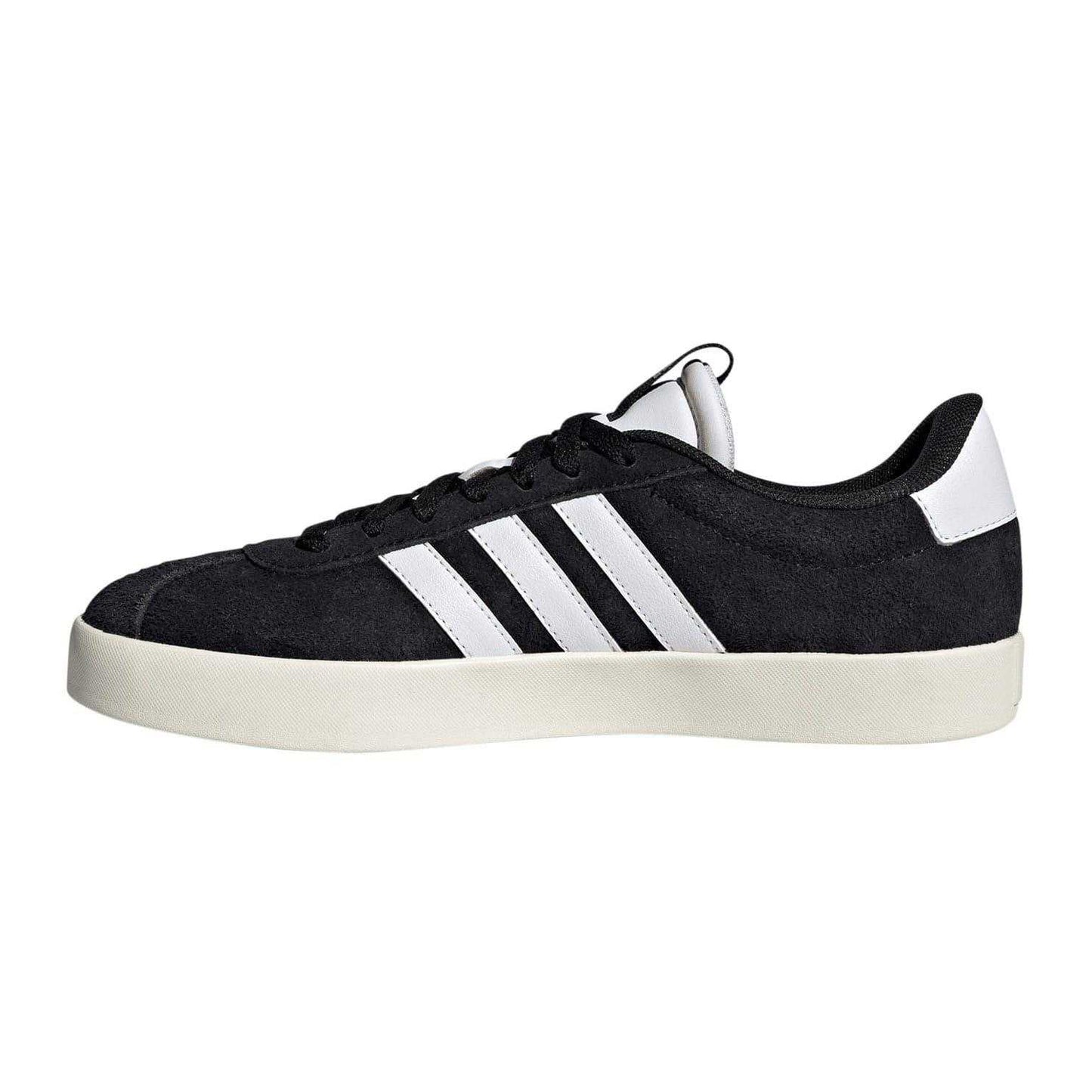 Black-White - Back - Adidas Womens-Ladies VL Court 3.0 Leather Flat Trainers