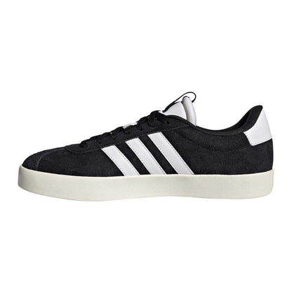 Black-White - Back - Adidas Womens-Ladies VL Court 3.0 Leather Flat Trainers