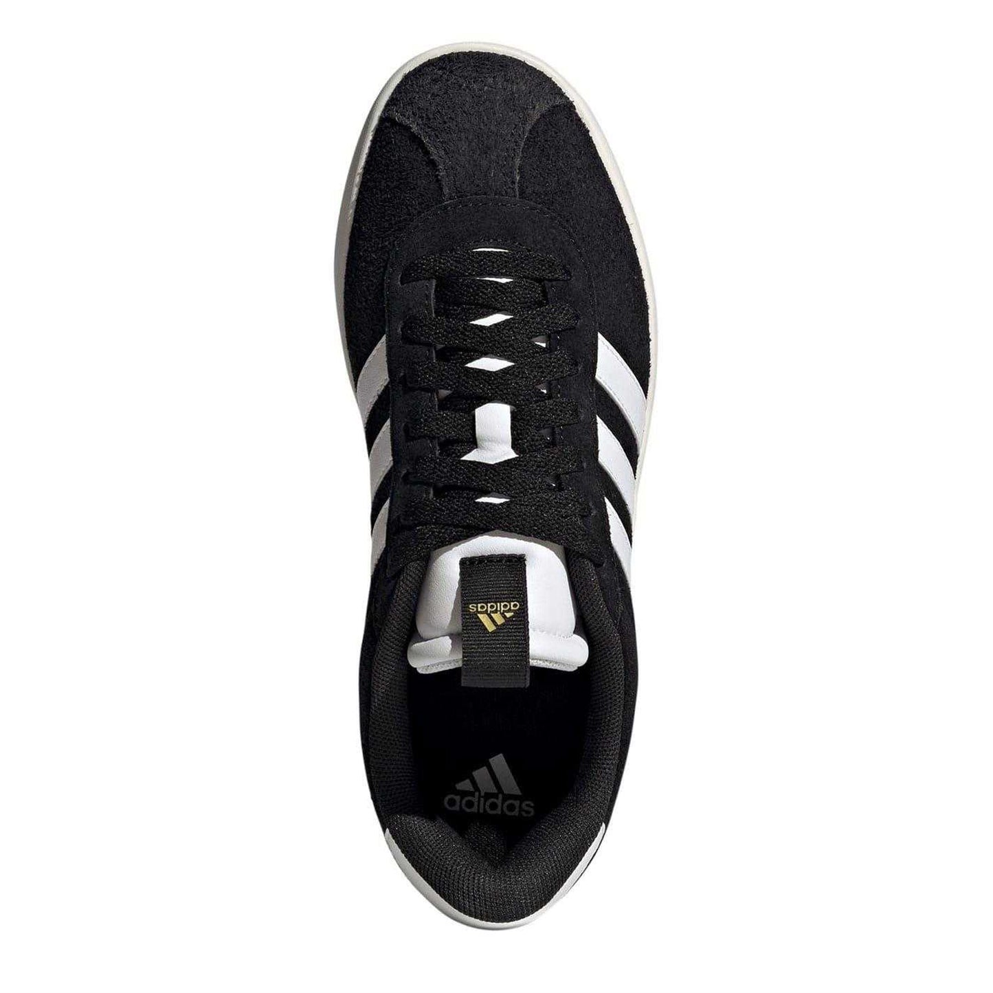 Black-White - Side - Adidas Womens-Ladies VL Court 3.0 Leather Flat Trainers