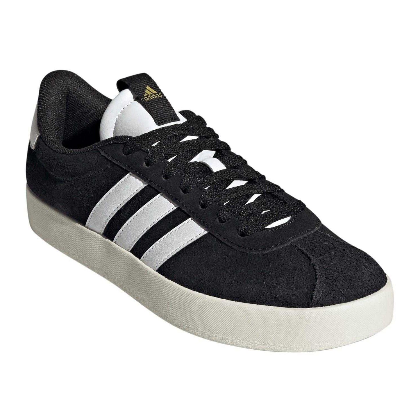 Black-White - Lifestyle - Adidas Womens-Ladies VL Court 3.0 Leather Flat Trainers