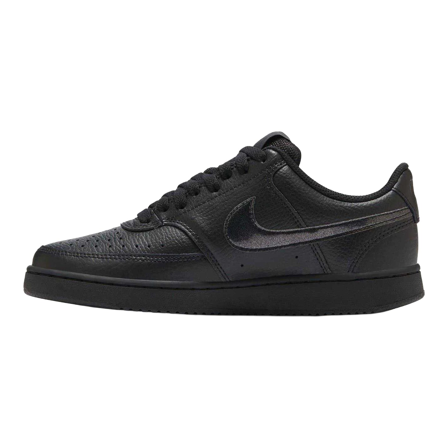 Triple Black - Side - Nike Womens-Ladies Vision Low Next Nature Trainers