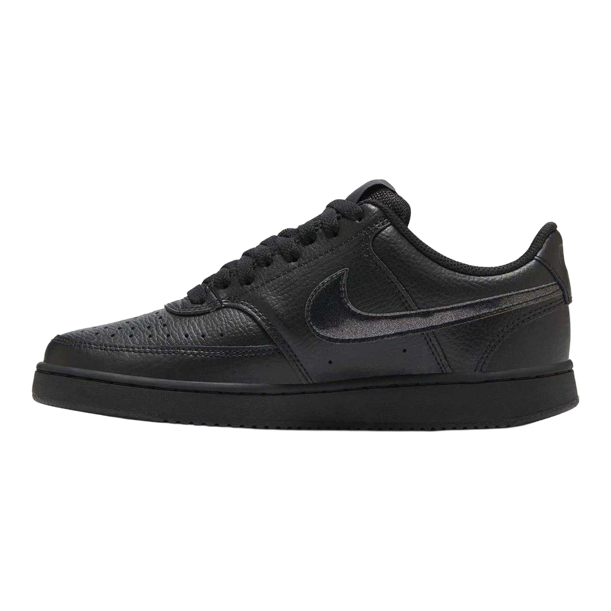 Triple Black - Side - Nike Womens-Ladies Vision Low Next Nature Trainers