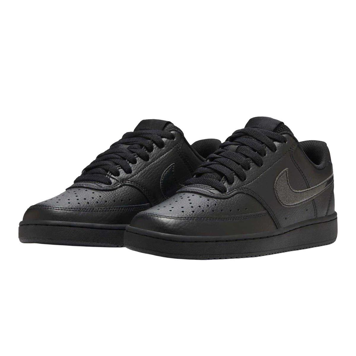Triple Black - Pack Shot - Nike Womens-Ladies Vision Low Next Nature Trainers