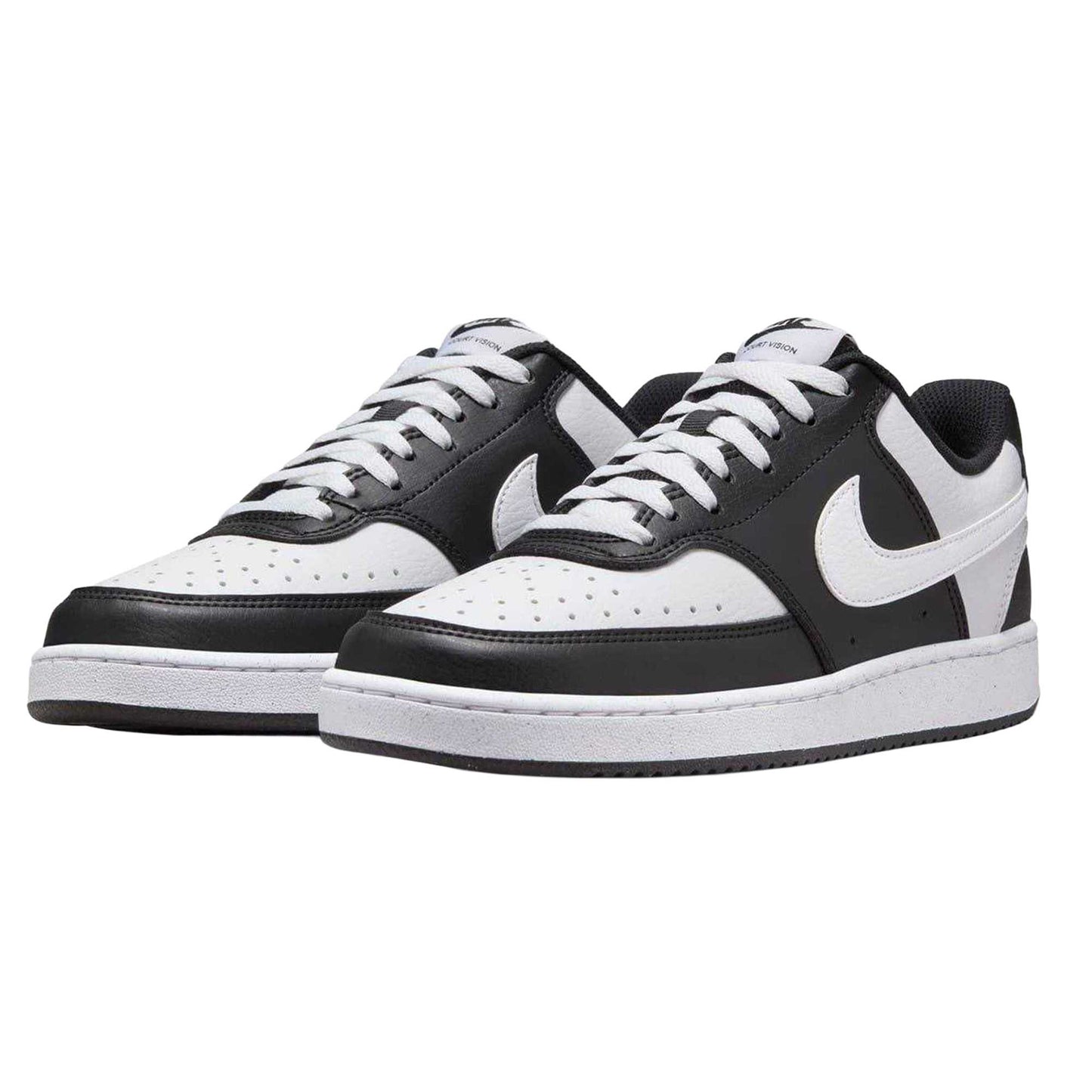 White-Black - Pack Shot - Nike Womens-Ladies Vision Low Next Nature Trainers