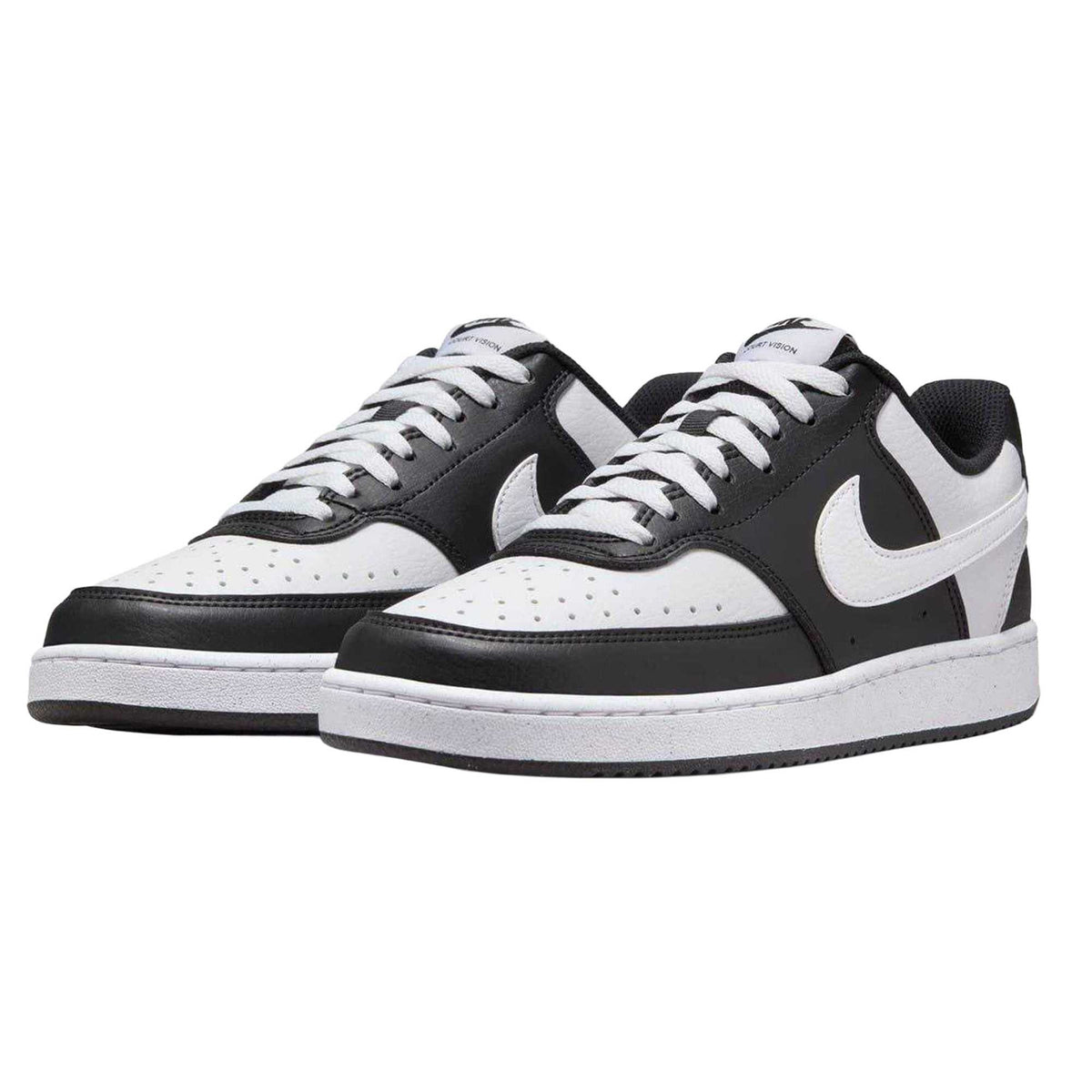 White-Black - Pack Shot - Nike Womens-Ladies Vision Low Next Nature Trainers