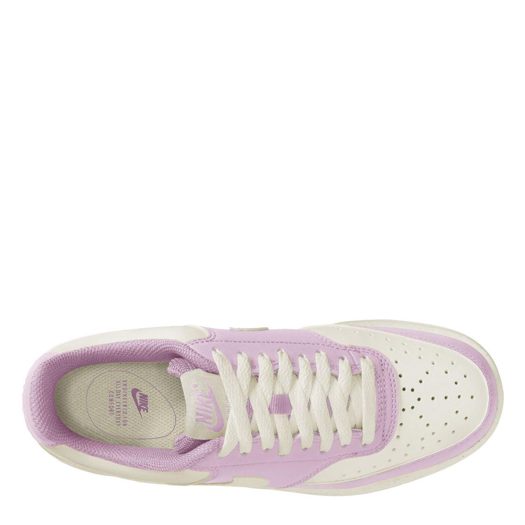 Bleach-Lilac - Pack Shot - Nike Womens-Ladies Vision Low Next Nature Trainers