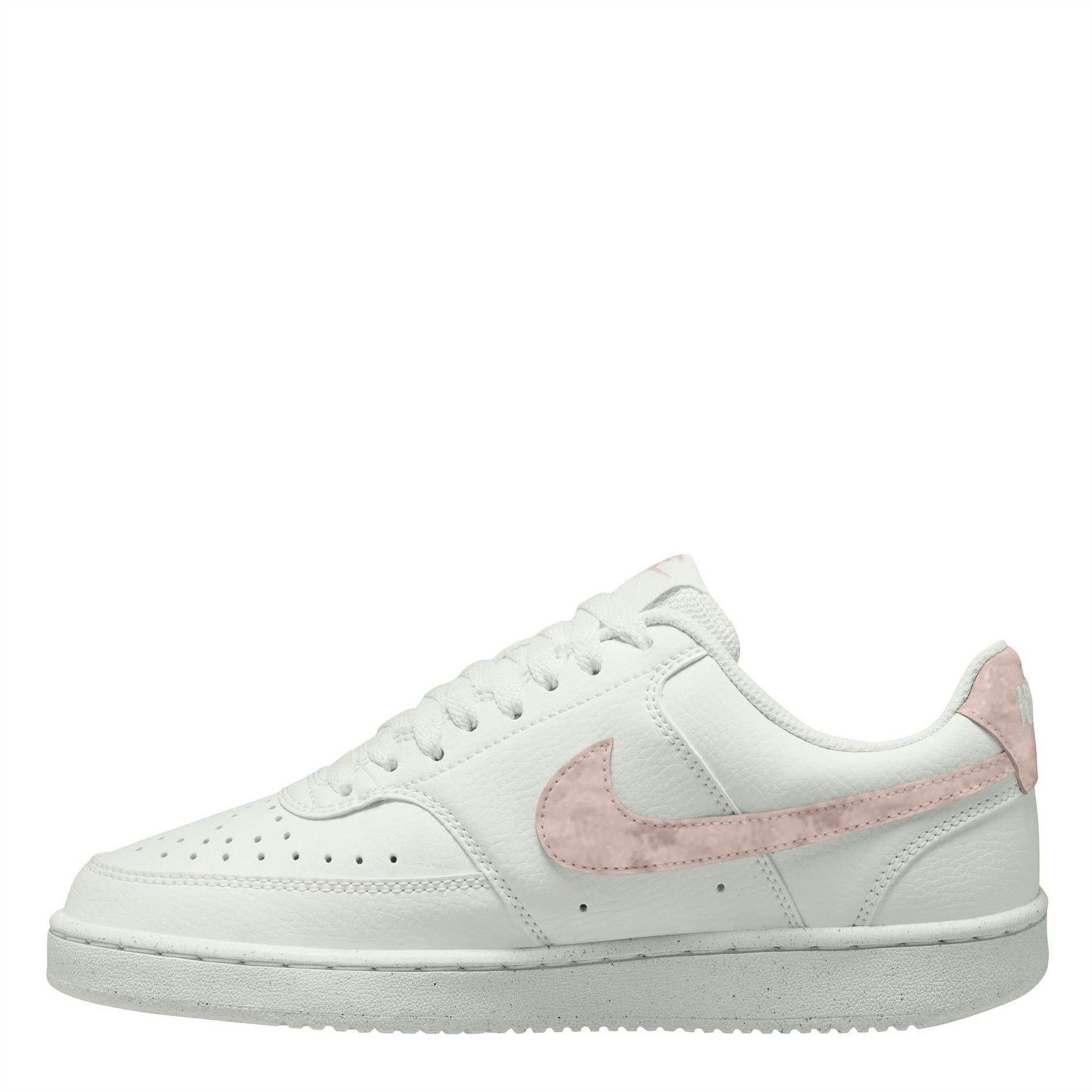 White-Peach Pearl - Back - Nike Womens-Ladies Vision Low Next Nature Trainers