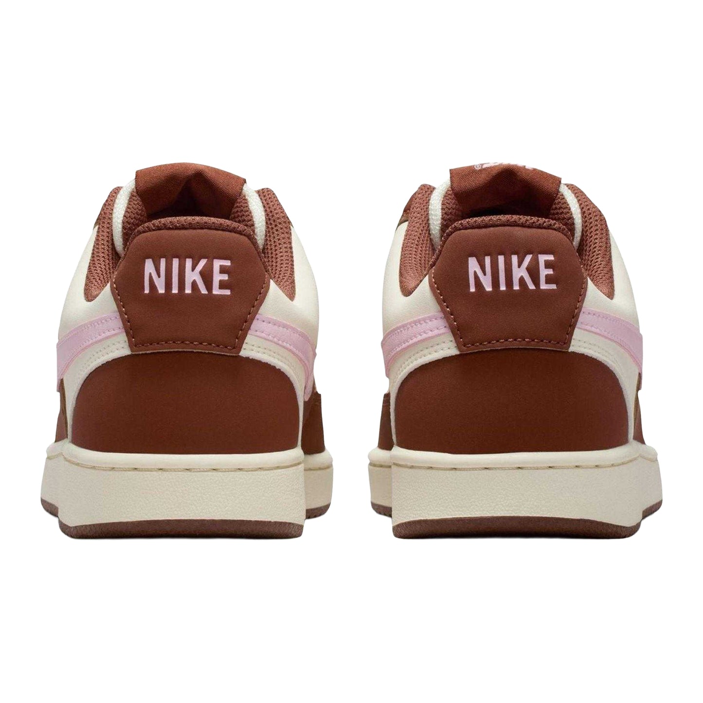 Brown-Pink - Back - Nike Womens-Ladies Vision Low Next Nature Trainers