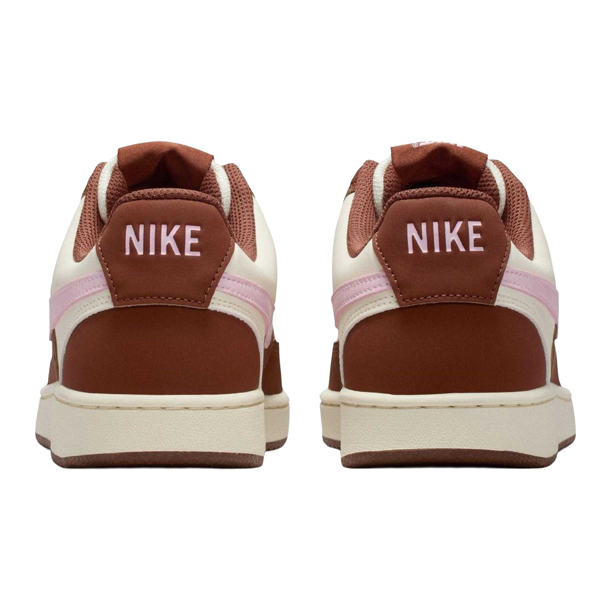 Brown-Pink - Back - Nike Womens-Ladies Vision Low Next Nature Trainers