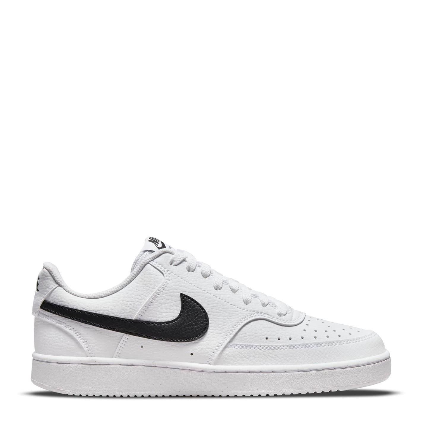 White-Jet Black - Front - Nike Womens-Ladies Vision Low Next Nature Trainers