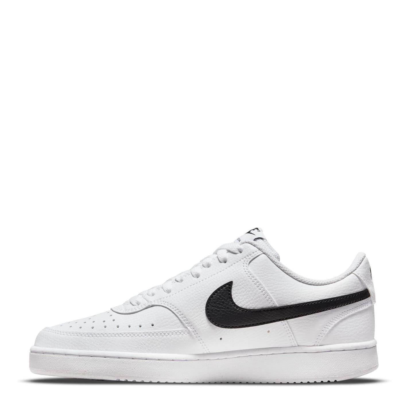 White-Jet Black - Back - Nike Womens-Ladies Vision Low Next Nature Trainers