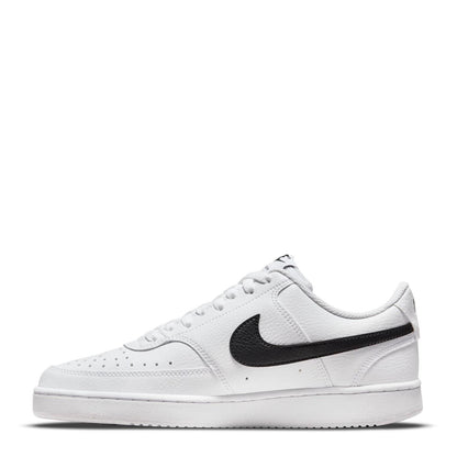 White-Jet Black - Back - Nike Womens-Ladies Vision Low Next Nature Trainers