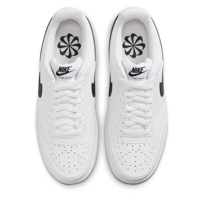 White-Jet Black - Pack Shot - Nike Womens-Ladies Vision Low Next Nature Trainers