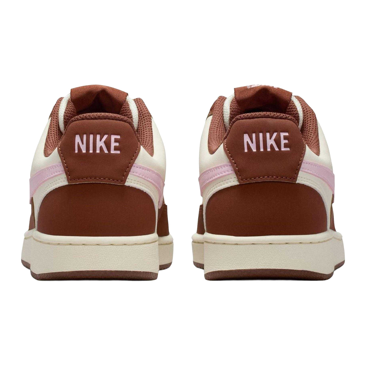 Brown-Pink - Back - Nike Womens-Ladies Vision Low Next Nature Trainers