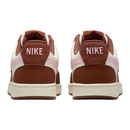 Brown-Pink - Back - Nike Womens-Ladies Vision Low Next Nature Trainers