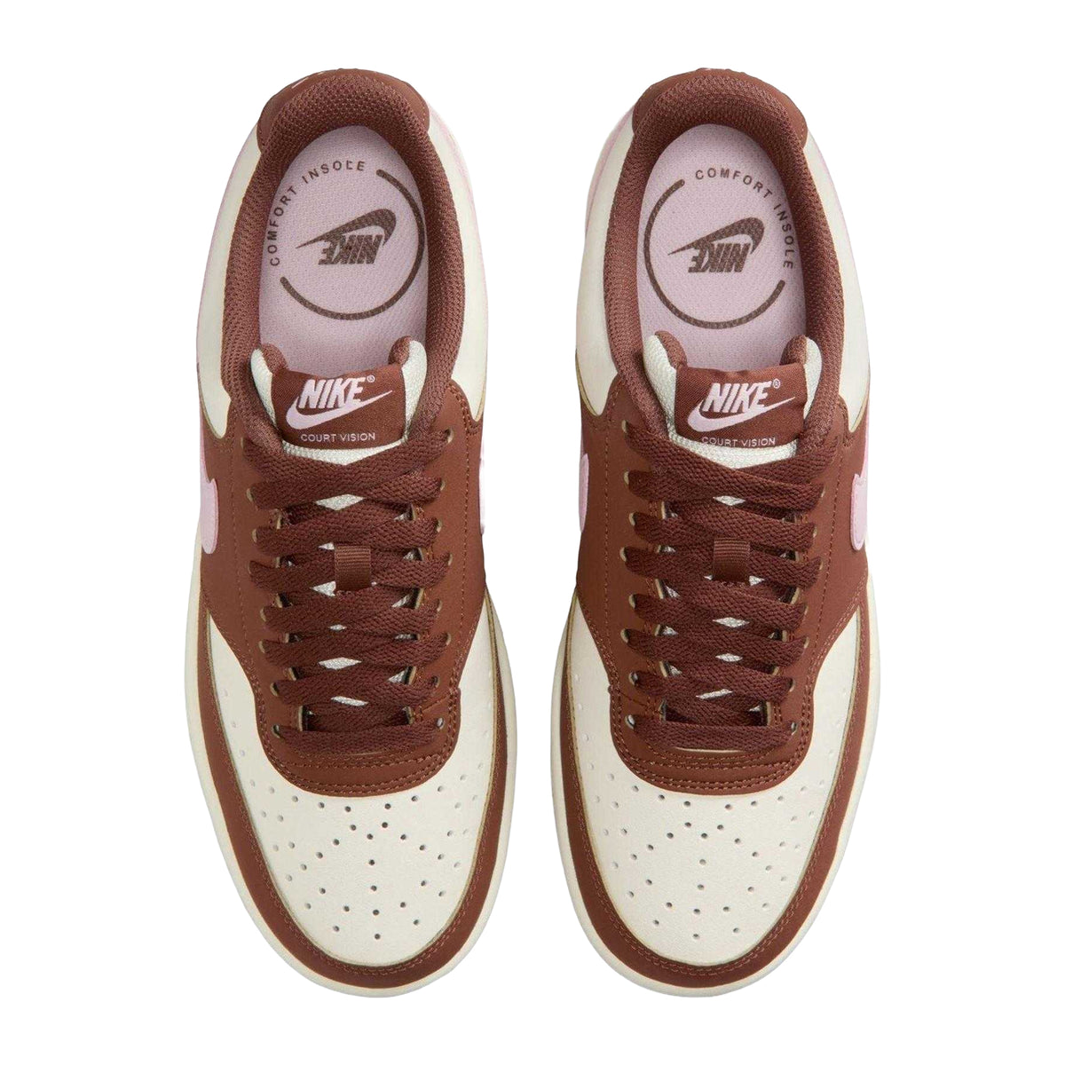 Brown-Pink - Lifestyle - Nike Womens-Ladies Vision Low Next Nature Trainers
