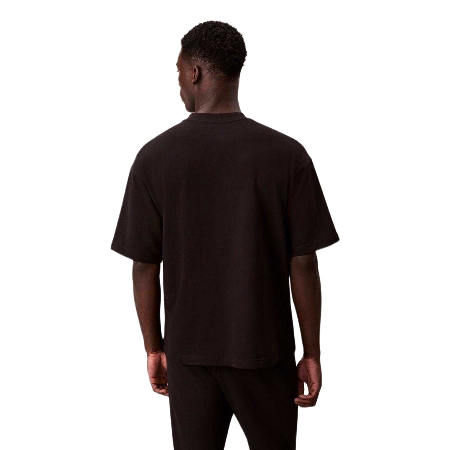 Black - Back - Calvin Klein Mens Logo Crew Neck T-Shirt