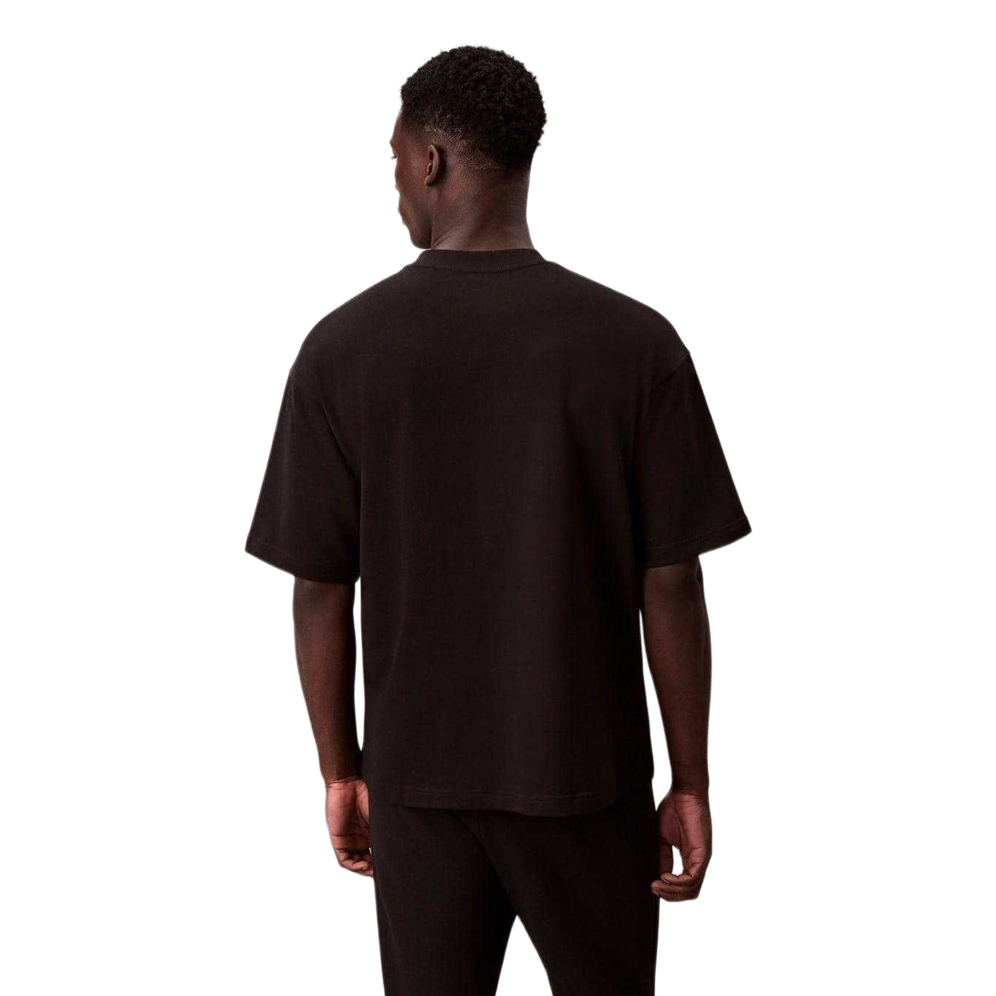 Black - Back - Calvin Klein Mens Logo Crew Neck T-Shirt