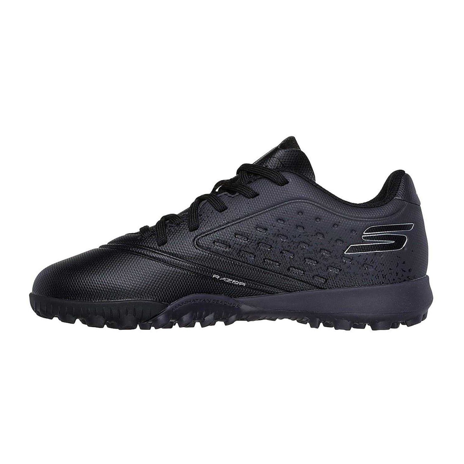 Black - Back - Skechers Childrens-Kids Razor 1.5 Graphic Print Flat Astro Turf Trainers